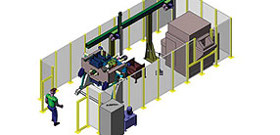 Impianto di cella robotizzata per macchine di colata a bassa pressione
